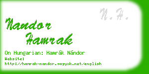 nandor hamrak business card