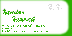 nandor hamrak business card